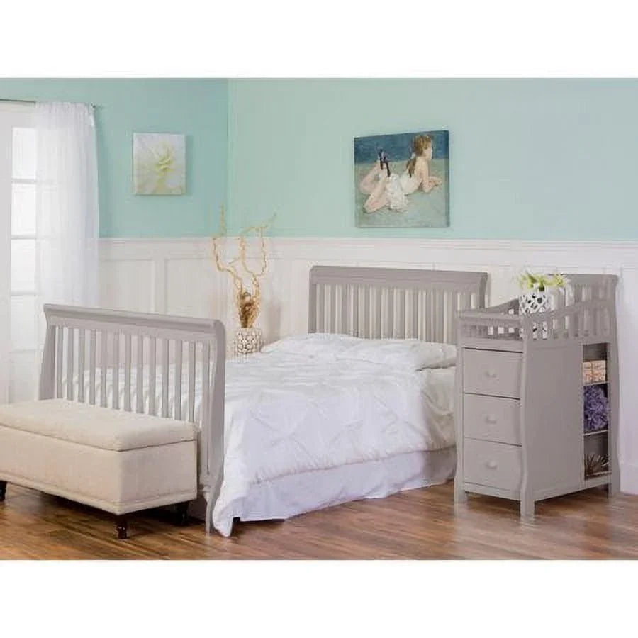 2026 NewDream On Me Brody 5-in-1 Convertible Crib Adjustable Mattress Crib & Changer Pearl Gray