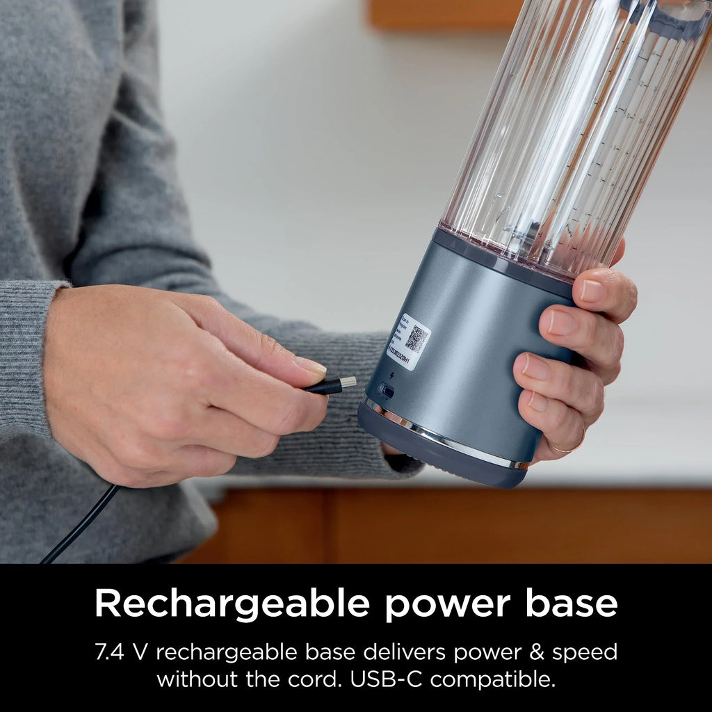 2026 NewNinja Blast Portable Blender, Cordless, 18oz. Vessel, Personal Blender for Shakes & Smoothies, BPA Free, Leakproof Lid & Sip Spout, USB-C Rechargeable, Dishwasher Safe Parts, Metallic Purple,