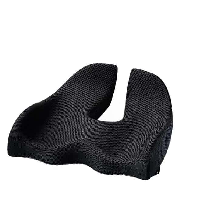 Traagschuim zitkussen met antislip onderkant voor kantoorstoel, zwart