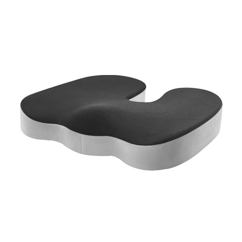 Gevormd traagschuim zitkussen met antislip onderkant, zwart en wit