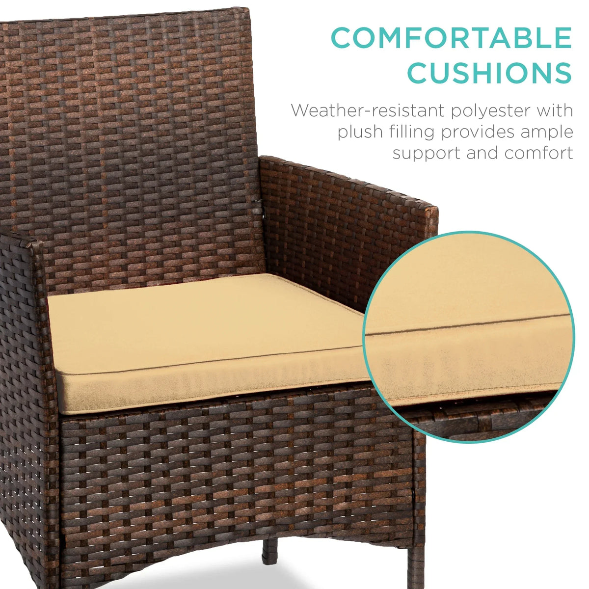 2026 NewBest Choice Products 3-Piece Outdoor Wicker Conversation Patio Bistro Set, w/ 2 Chairs, Table - Gray/Navy