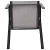 2026 NewBizChair 5 Pack Black Outdoor Stack Chair with Flex Comfort Material and Metal Frame