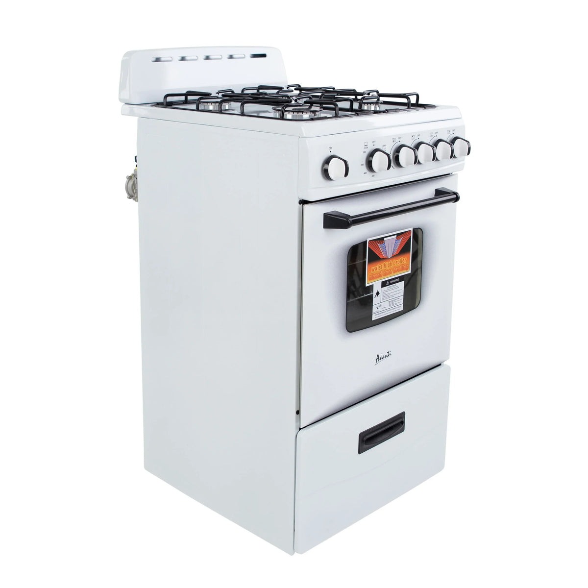 2026 NewAvanti 20" Compact Gas Range Oven, in White (GR2011CW)