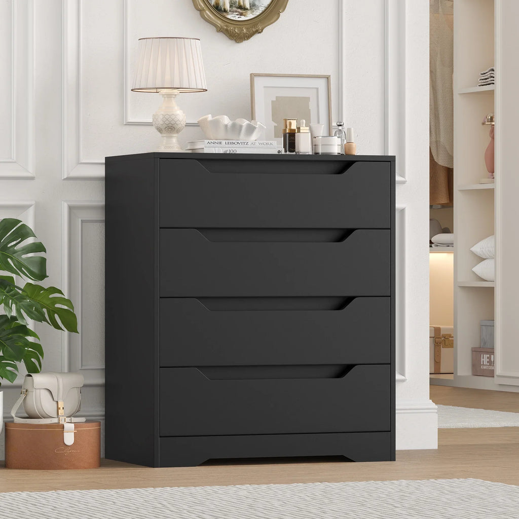 2026 NewHomfa 4 Large Drawers Dresser, Modern Wood Chest of Drawers for Bedroom Hallway Living Room, White
