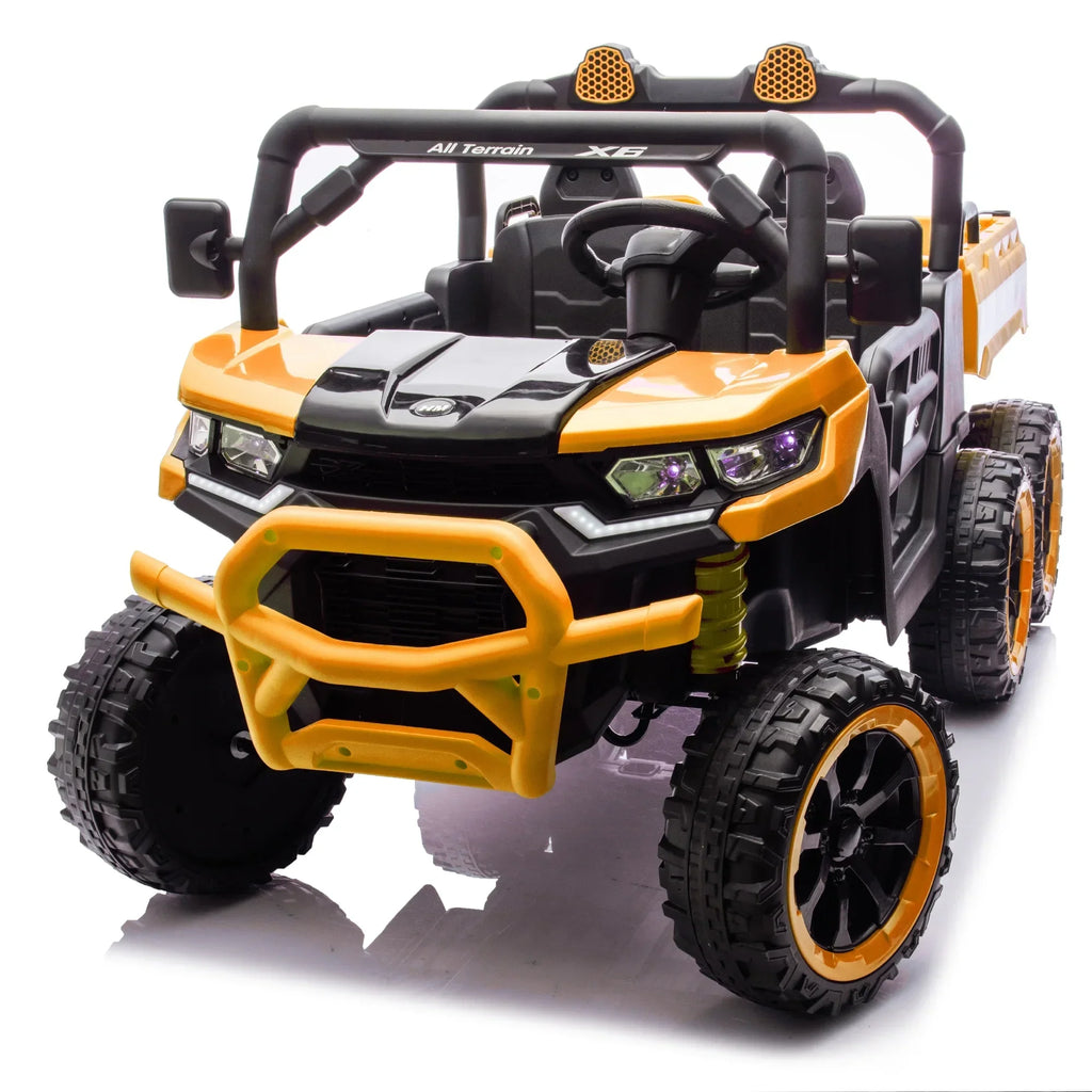 2026 NewXuanlur 24V 2 Seater Kids Ride on Car Truck, Ride on UTV W/ 2x200W Motor, 24 Volt Ride on Toys W/ Dump Bed/Shovel, Electric Car for Kids W/ Durable Tires, LED Light, Music, Remote Control, Black