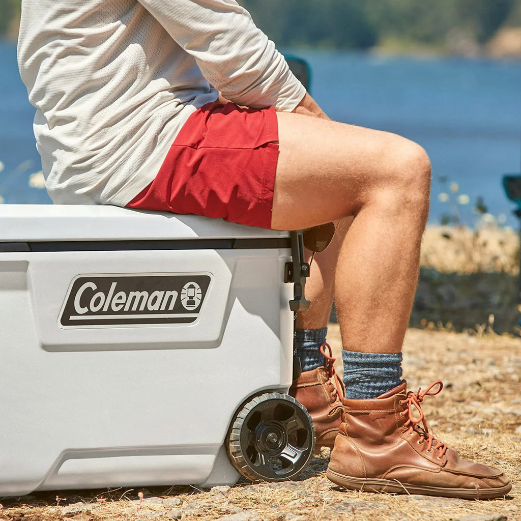 2026 NewColeman Convoy Series 65-Quart Hard Cooler with Wheels, up to 48 Cans, Brown Walnut Color