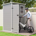 2026 New5' x 3' Outdoor Storage Shed, Lofka Resin Outdoor Storage Cabinet with Double Lockable Doors, Waterproof Tool Shed, Gray