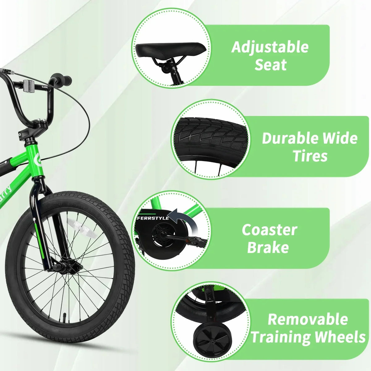 2026 NewGlerc 14 Inch Little Kids Bike BMX Style Bicycle with Training Wheels Coaster Brake for 3 4 5 Years Old Boys Girls, Blue
