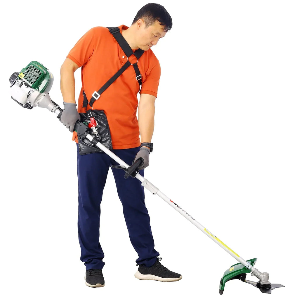 2026 New4 in 1 Multi-Functional Trimming Tool, 31CC 4-Cycle Garden Tool System with Gas Pole Saw, Hedge Trimmer, Grass Trimmer, and Brush Cutter EPA Compliant, Green