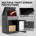 2026 NewICEELF Large Package Delivery Boxes, Galvanized Steel, Lockable, Anti-Theft, 17.3" x 13.8" x 22.1"