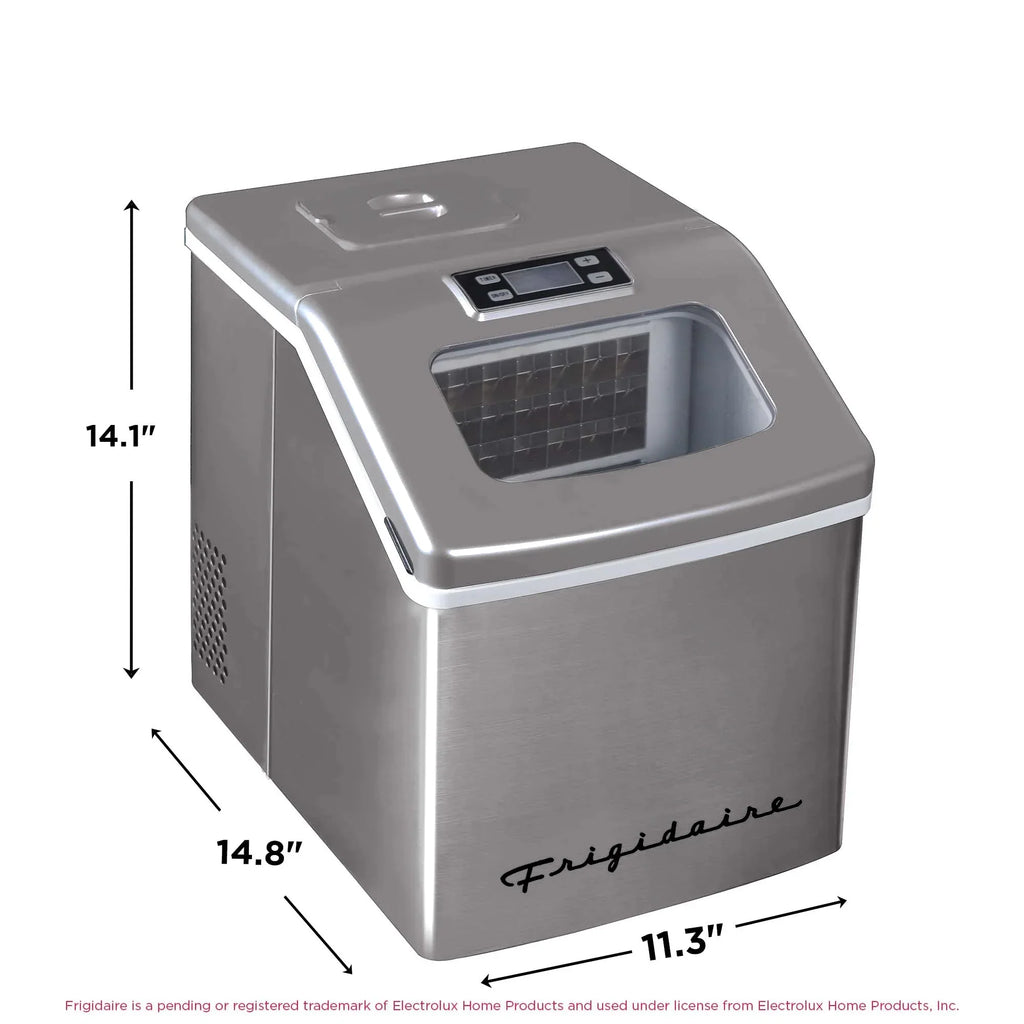 2026 NewFrigidaire 40lbs. Countertop Clear Square Ice Maker - Stainless Steel