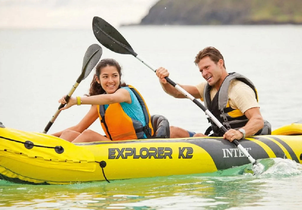 2026 NewIntex Explorer K2 Inflatable Kayak with Oars and Hand Pump
