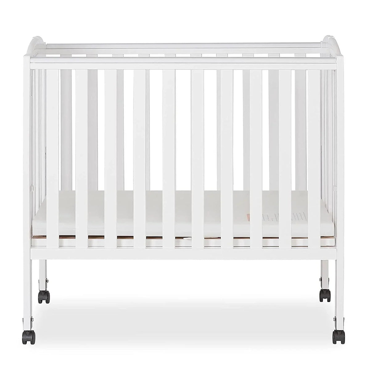 2026 NewDream On Me 2-in-1 Folding Portable Mini Crib in White. Mattress Pad Included. Easy to Fold and Store Baby Crib. Two Adjustable Mattress Height positions Convertible Crib