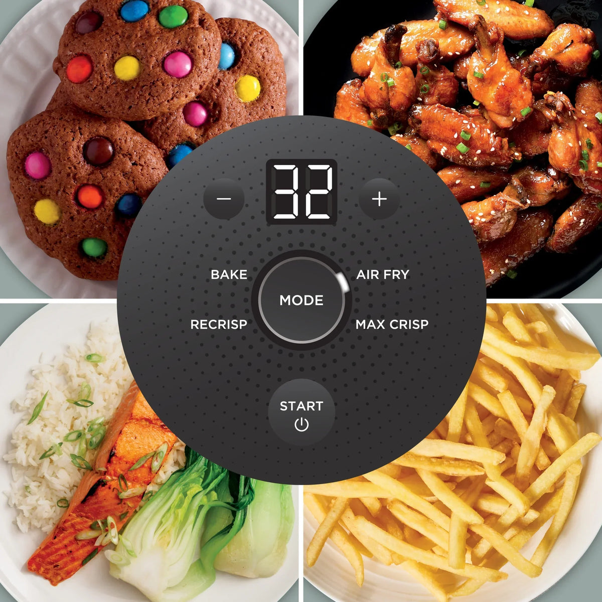 2026 NewNinja Crispi 4-in-1 Portable Glass Air Fryer Cooking System, 4-Qt & 6-Cup Containers, Cyberspace