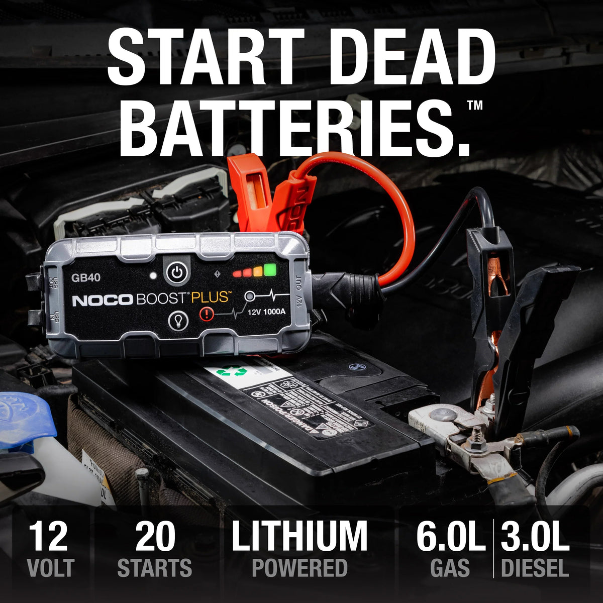 2026 NewNOCO Boost GB40: 1000A 12V UltraSafe Portable Lithium Jump Starter