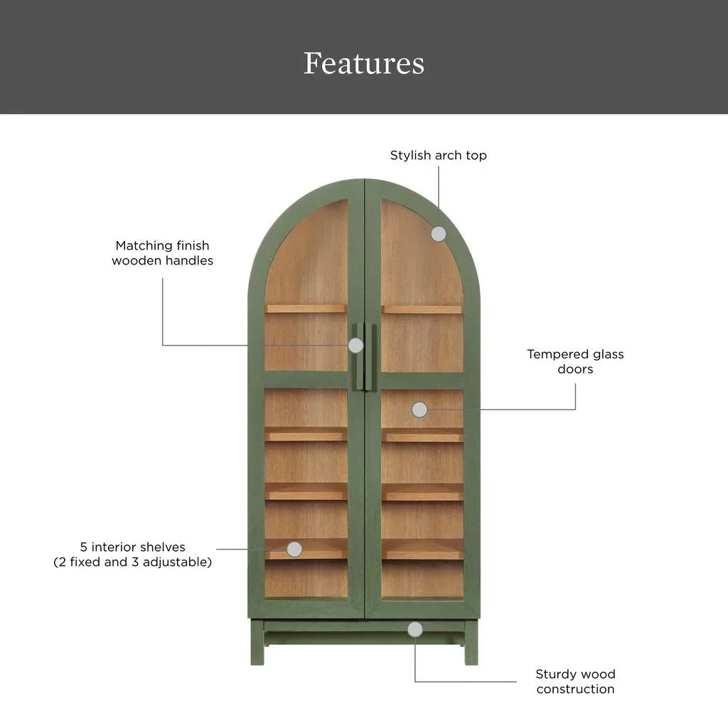 2026 NewBetter Homes & Gardens Juliet Arch Accent Cabinet, Black Finish