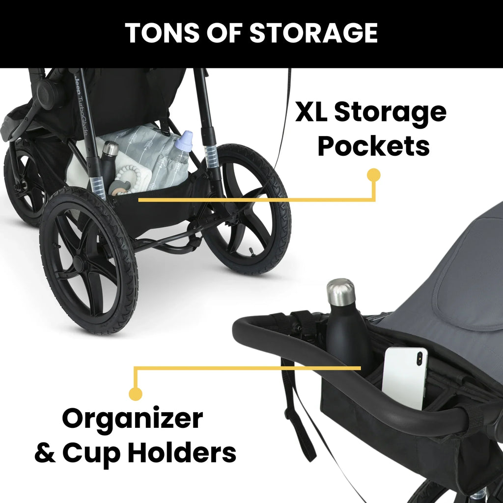 2026 NewJeep TurboGlyde Jogging Stroller by Delta Children, Black