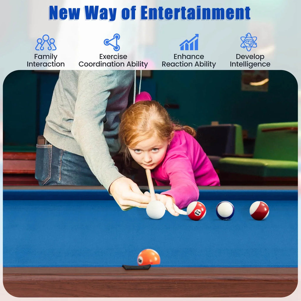 2026 NewCostway 48" Pool Table for Kids & Adults with Full Set of Balls 2 Cue Sticks 2 Chalks Green