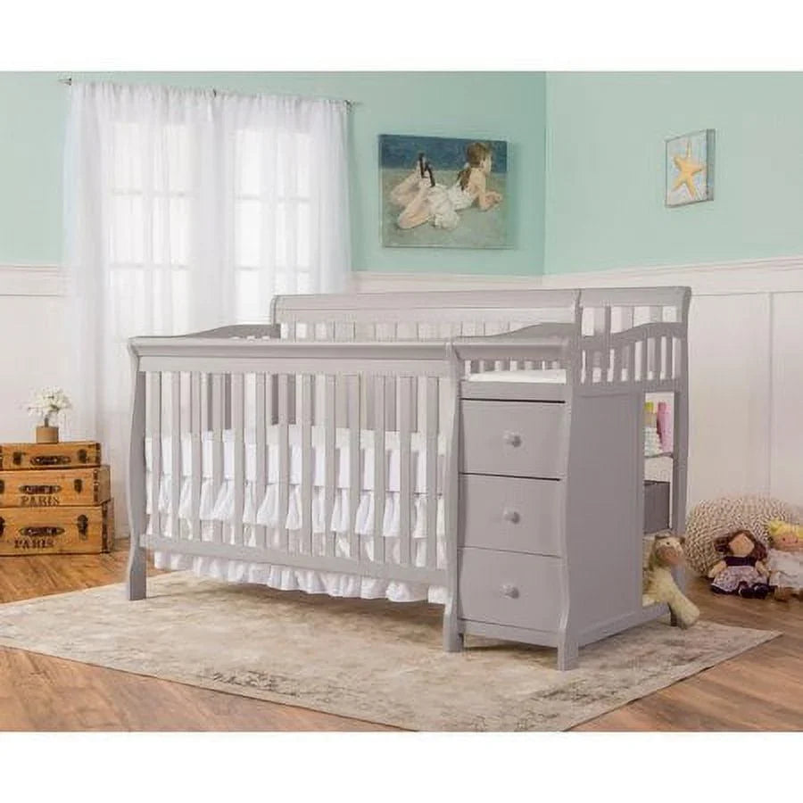 2026 NewDream On Me Brody 5-in-1 Convertible Crib Adjustable Mattress Crib & Changer Pearl Gray