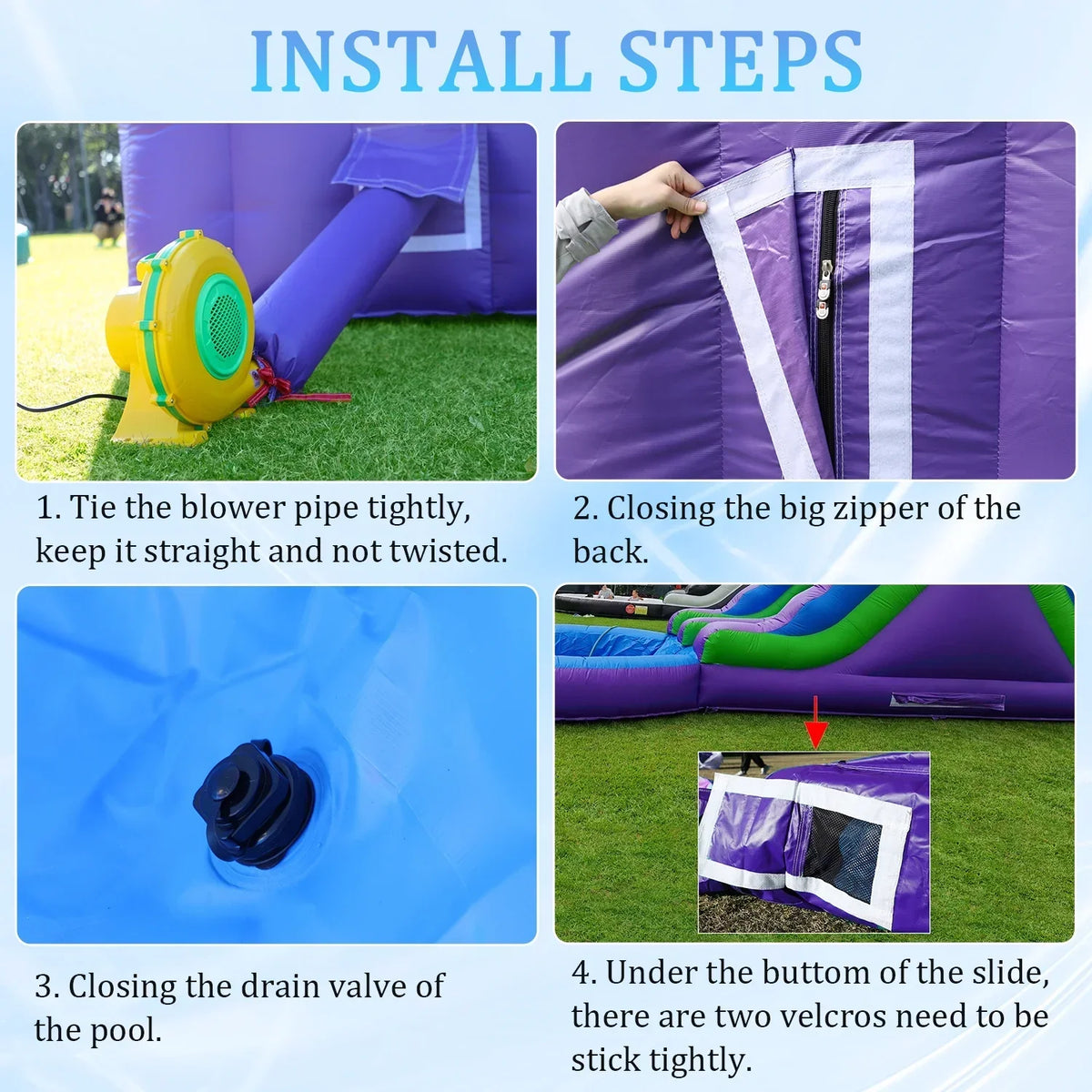 2026 NewRelunch 26FT Inflatable Double Water Slide for Kids & Adults, PVC Inflatable Water Park with Blower, Giant Splash Pool for Backyard & Outdoor Fun, 26'L x 12'W x 14'H