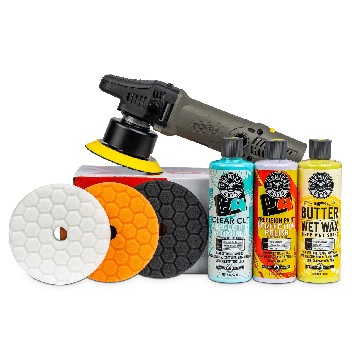 2026 NewChemical Guys TORQX Random Orbital Polisher Cut and Polish Kit (7 Items)