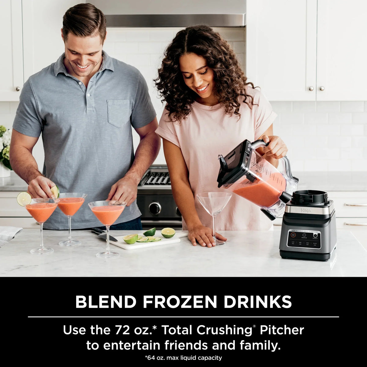 2026 NewNinja Professional Plus DUO Blender, 1400 W, 2 Auto-IQ Programs for Smoothies, Nutrient Extraction, 72 oz* Total Crushing Pitcher & (1) 24 oz To-Go Cup, Black, BN750