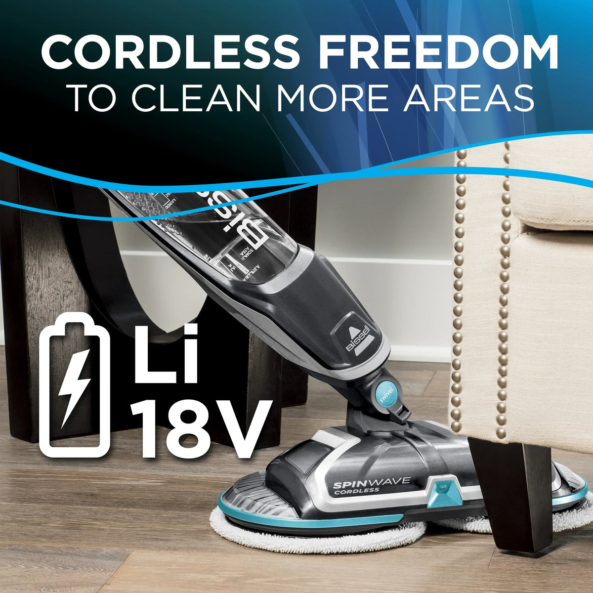 2026 NewBISSELL Spinwave Cordless Powered Hard Floor Spin Mop and Cleaner, 2315A