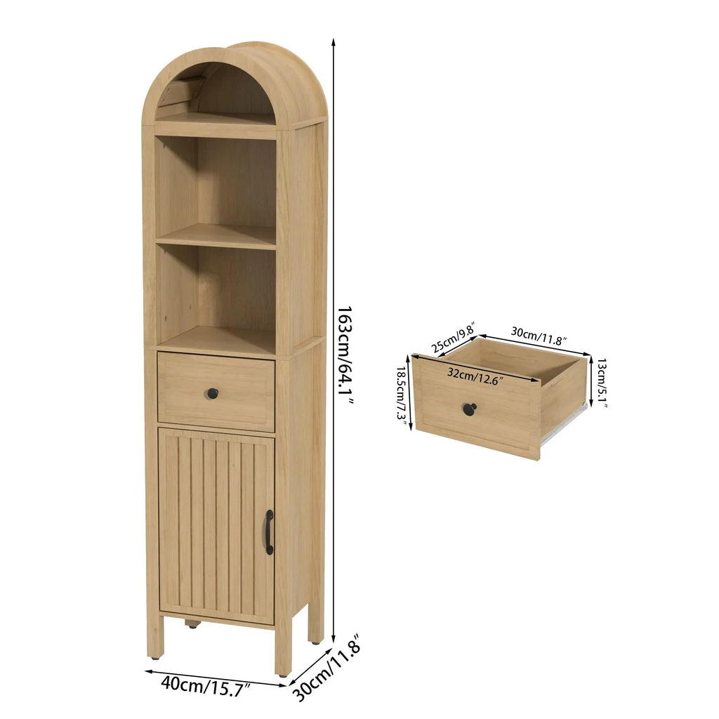 2026 NewFiogmub Tall Bathroom Storage Cabinets with Doors and Shelves, Narrow Tall Linen Cabinet with Drawer