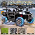 2026 NewXuanlur 24V 2 Seater Kids Ride on Car Truck, Ride on UTV W/ 2x200W Motor, 24 Volt Ride on Toys W/ Dump Bed/Shovel, Electric Car for Kids W/ Durable Tires, LED Light, Music, Remote Control, Black