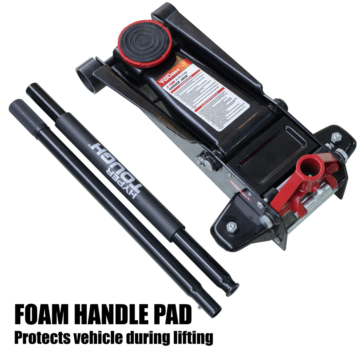 2026 NewHyper Tough 3 Ton Floor Jack with Dual Pump - Black