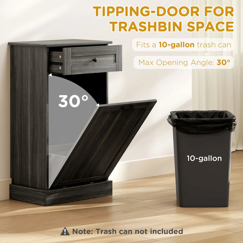 2026 NewHOMCOM Kitchen Tilt Out Trash Bin Cabinet, Free Standing Recycling Cabinet