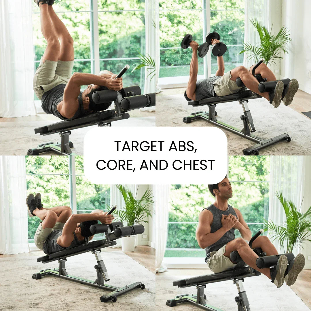 2026 NewFiner Form Semi, Commercial Sit Up Bench Elite, Reverse Crunch Handle for Ab Exercises, Reverse Crunch and Decline Sit Up with 4 Adjustable Height Settings, Black