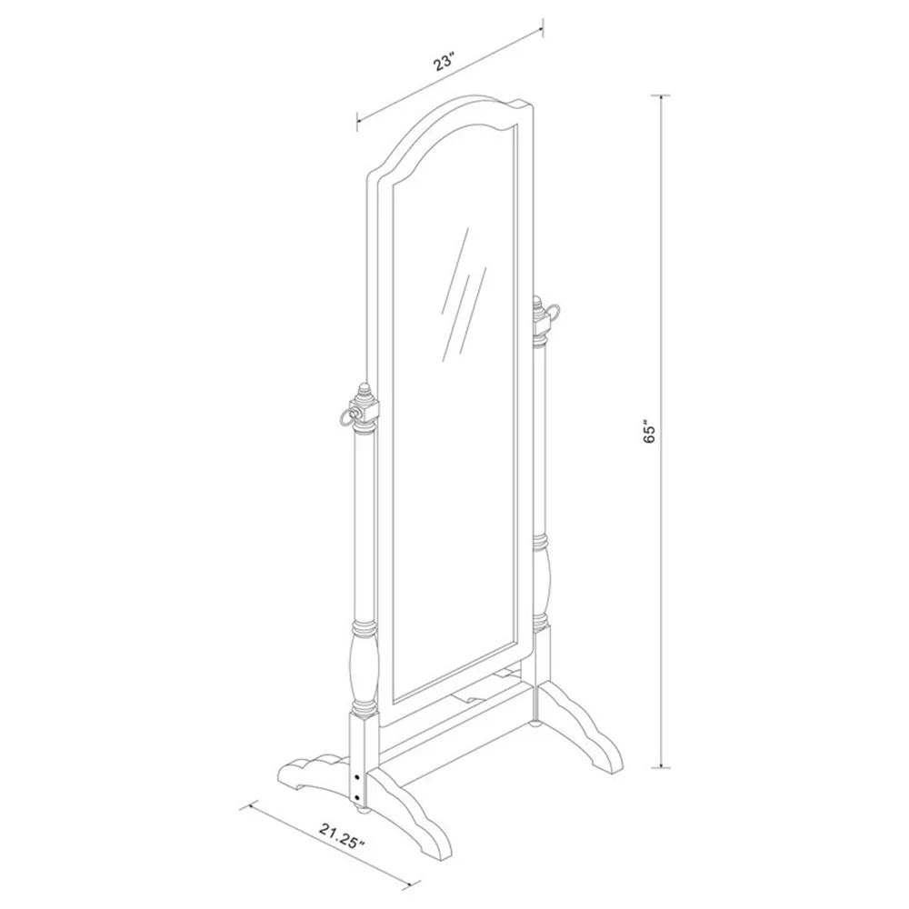 2026 NewCabot Rectangular Cheval Mirror with Arched Top Merlot