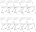 2026 NewKtaxon 10 Pack Commercial Plastic Folding Chairs Stackable Wedding Party Chairs for Adults, White