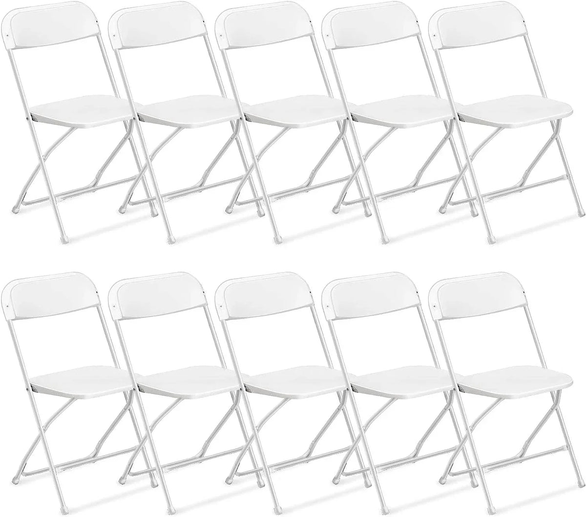 2026 NewKtaxon 10 Pack Commercial Plastic Folding Chairs Stackable Wedding Party Chairs for Adults, White
