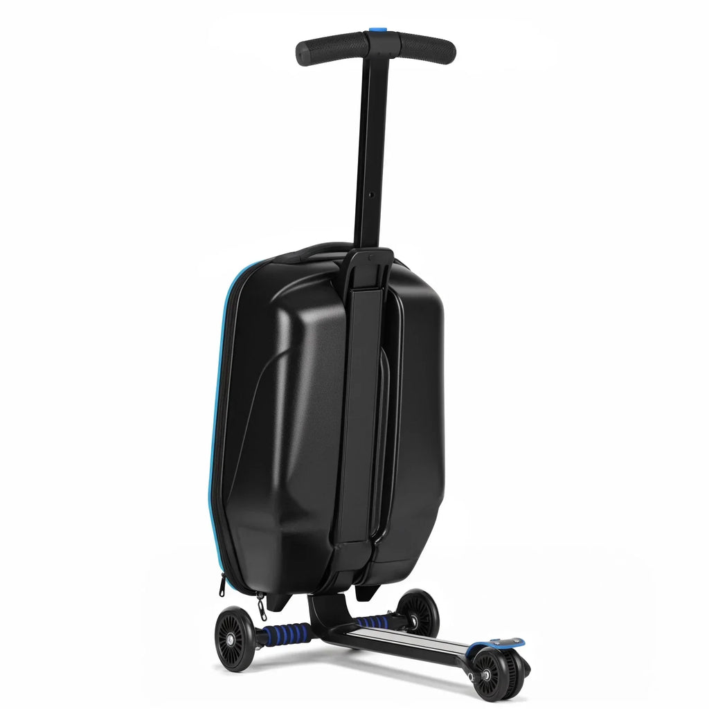 2026 NewAdvwin Scooter Luggage for Kids & Adults, Hardside Ride on Suitcase for Kids Ages 4-15 Multifunctional Lightweight Foldable Carry on Luggage with Wheels Ride on for Children Teenagers, Pink
