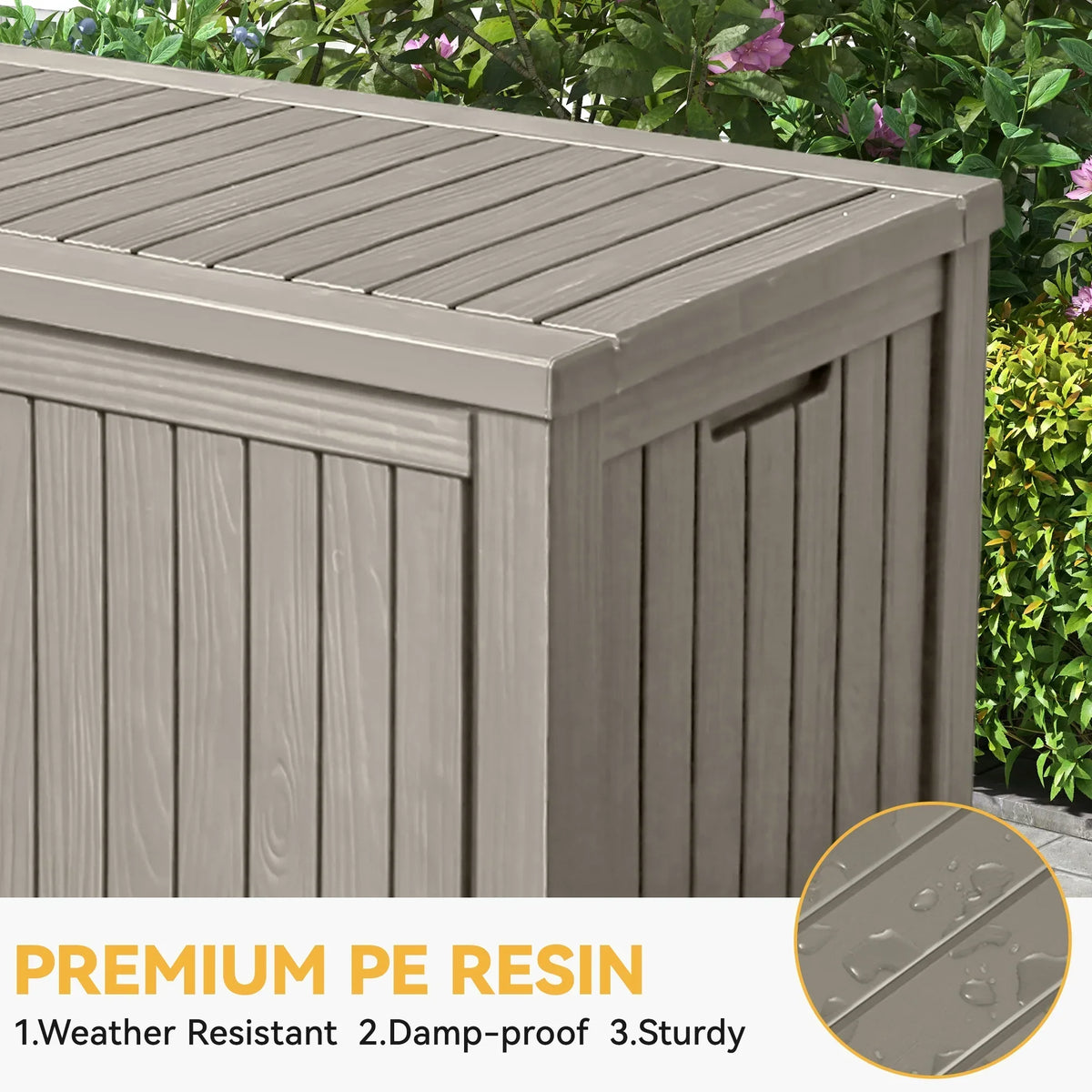 2026 NewUforic 150 Gallon Outdoor Storage Deck Box, Large Outdoor Storage Organized w/Divider,for Patio Furniture,Garden Tools, Black