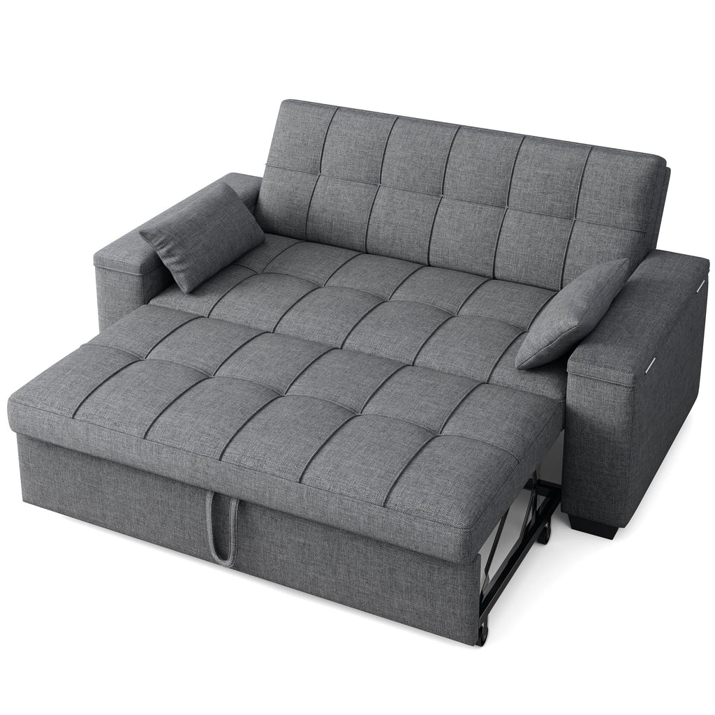 2026 NewSofa Bed, Lofka 3-in-1 Convertible Sleeper Sofa with Storage, Adjustable Backrest & Pull Out Function - Sleeper Chair for Small Space, Apartment, Dark Grey