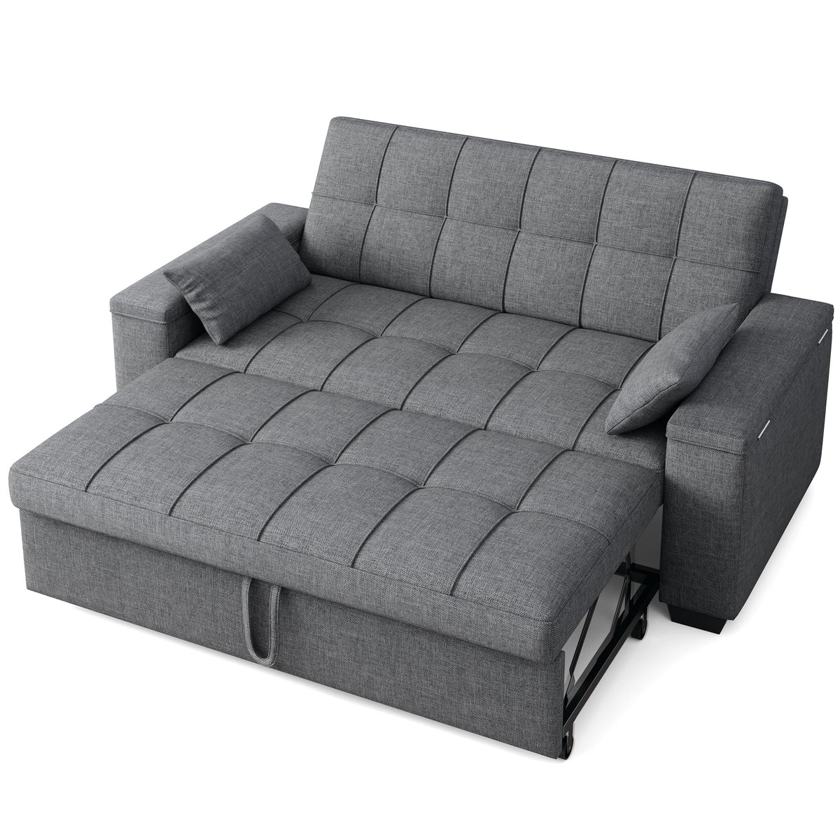 2026 NewSofa Bed, Lofka 3-in-1 Convertible Sleeper Sofa with Storage, Adjustable Backrest & Pull Out Function - Sleeper Chair for Small Space, Apartment, Dark Grey