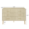2026 NewFluted 6 Drawers Dresser, Wide Modern Chest of Drawers, 6 Drawer Double Dresser