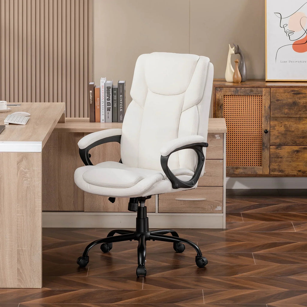 2026 NewMainstays Executive Ergonomic High Back Leather Home Office Desk Chair, Black