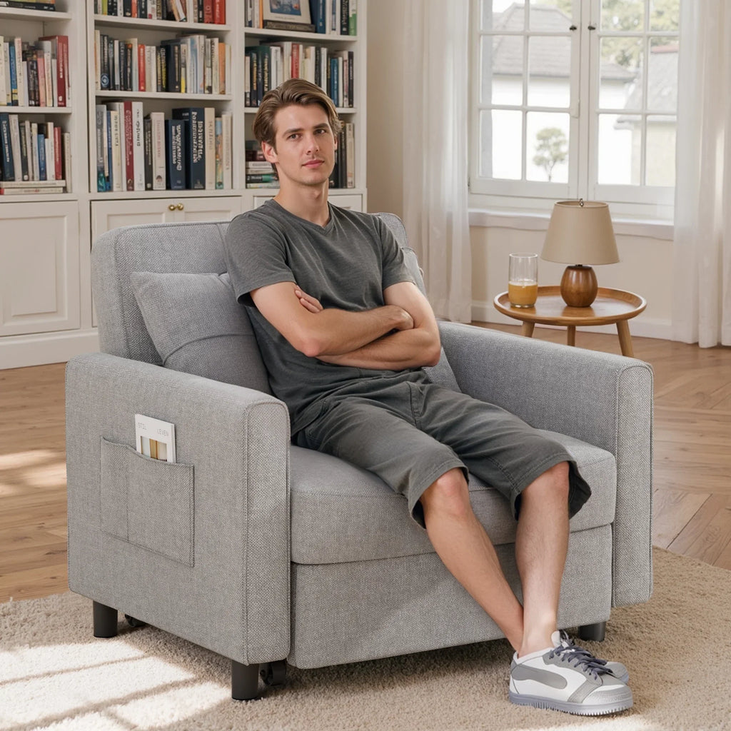 2026 New3 in 1 Convertible Sofa Bed Chair for Living Room, Aiho Sleeper Sofa Bed for Living Room, Dark Gray