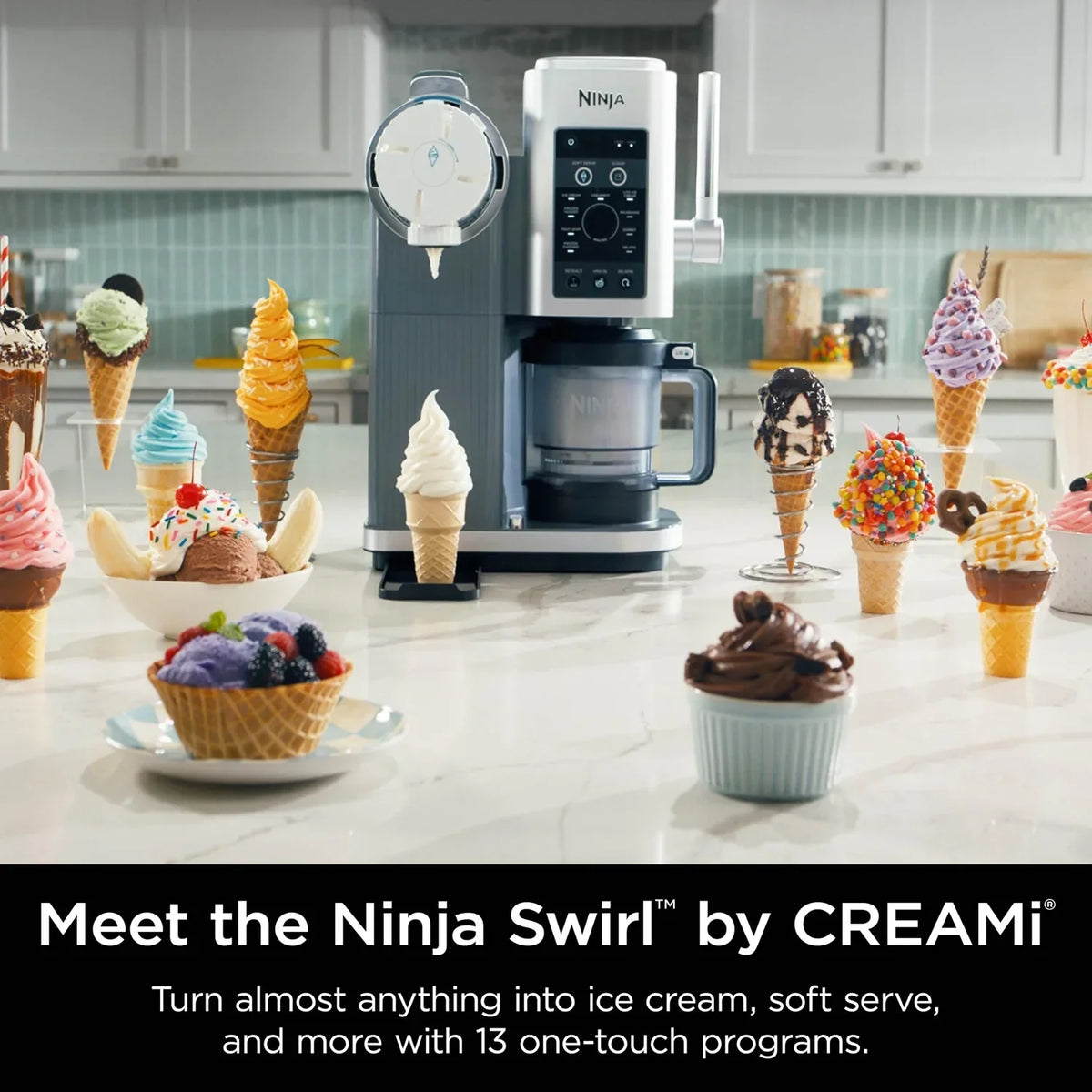 2026 NewRestored Ninja CREAMi Swirl 13-in-1 Soft Serve Ice Cream Machine - Factory (Refurbished)