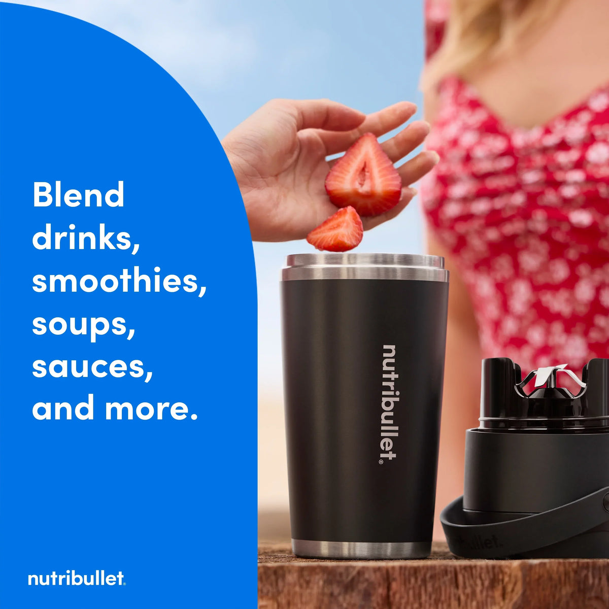 2026 Newnutribullet Flip Insulated Portable Blender NBPB10350AK - Matte Black, 18oz