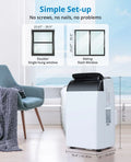 2026 New2025 New 14000 BTU Portable Air Conditioner Cools up to 750 Sq.Ft, 3-in-1 Quiet Portable AC Unit with Remote Control & Installation Kits for Large Room, 3 Speed, Auto Swing, 24H Timer