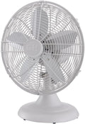 2026 NewGood Housekeeping Retro All-Metal Table Fan (92618) with 3 Speed Settings, Wide Oscillation, and Carrying Handle"