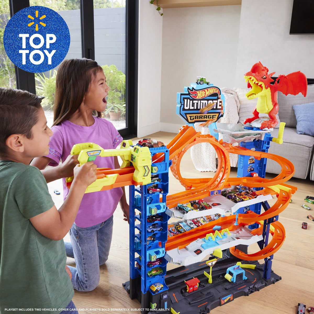 2026 NewHot Wheels City Ultimate Garage Playset with 2 Die-Cast Cars, Toy Storage for 50+ Cars