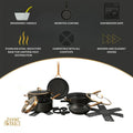 2026 NewThyme & Table Supreme 12-Piece Non-Stick Cookware Set, Pots and Pans Set- Bronze