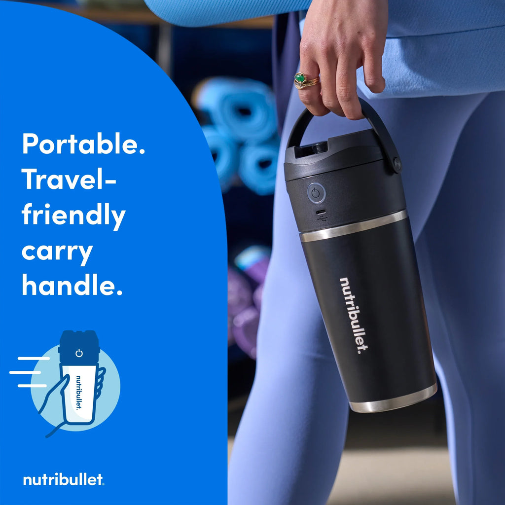 2026 Newnutribullet Flip Insulated Portable Blender NBPB10350AK - Matte Black, 18oz