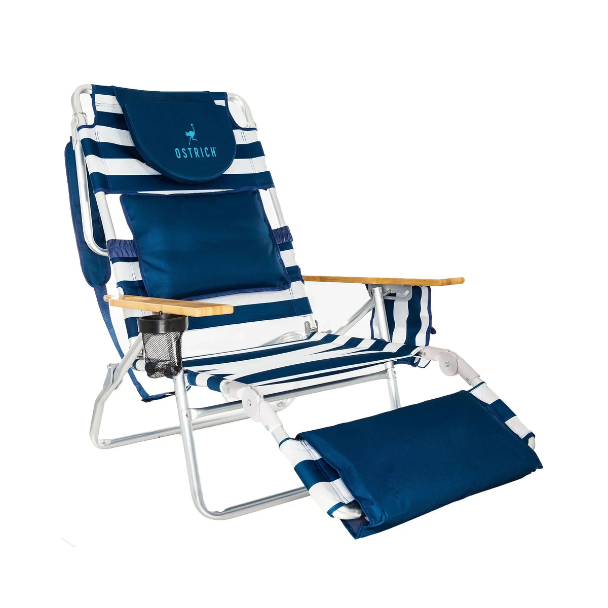 2026 NewOstrich Deluxe 3N1 Lightweight Outdoor Beach Lounge Chair w/Footrest, Pink